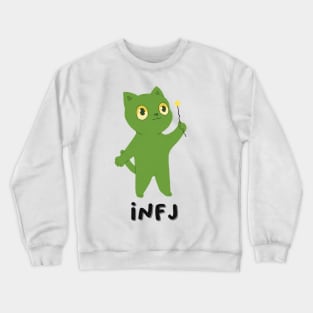 infj cat illustration mbti Crewneck Sweatshirt